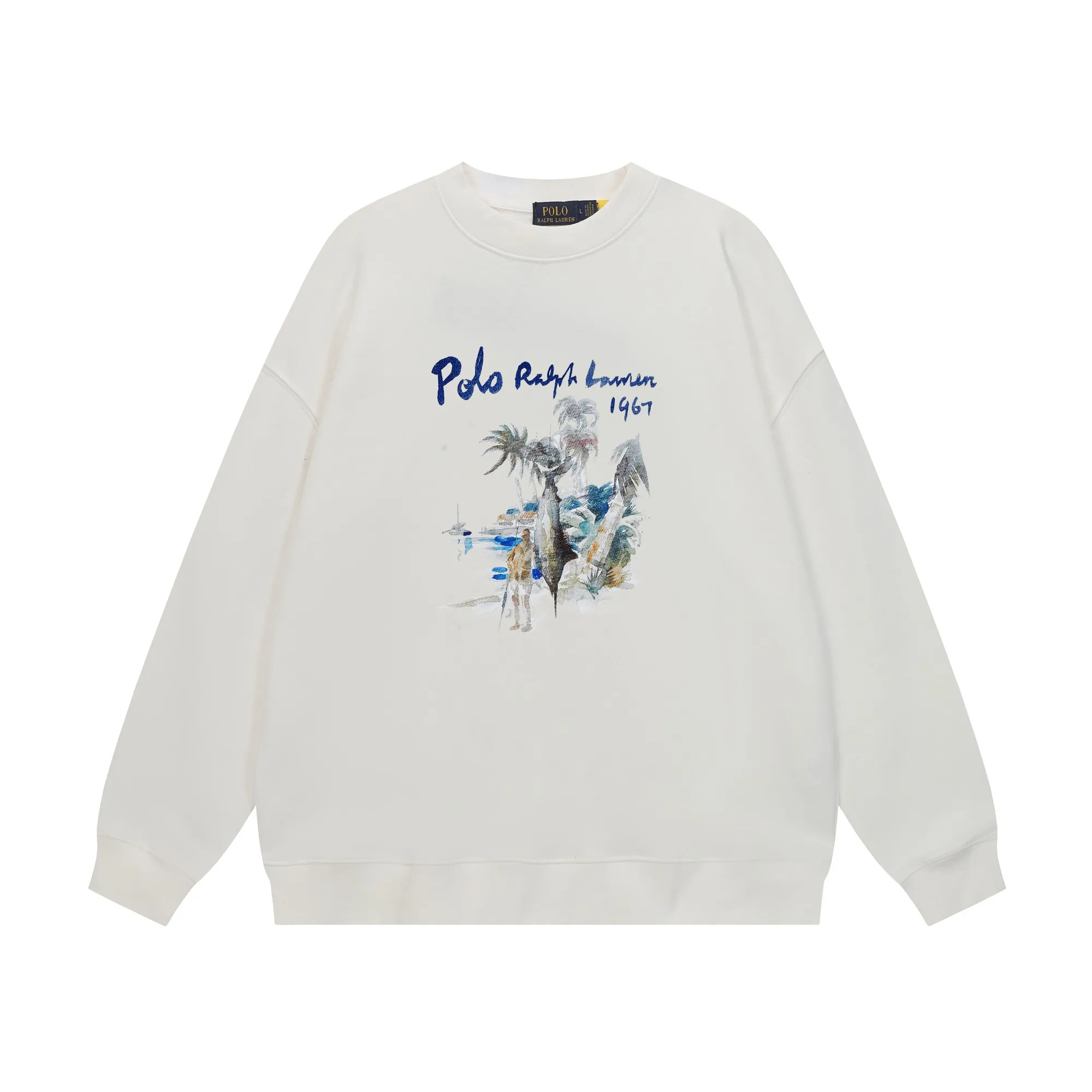 P200 Long-term stock] RalphLauren/Ralph Lauren 2025 autumn and winter new bear letter print 420g heavy large terry sweatshirt Ralph Lauren's age-reducing item, the coat fabric is made of 85% cotton ➕15% polyester, which not only retains the softness, comfort and breathability of cotton, but also adds the wear resistance and wrinkle resistance of polyester fiber, making the clothes more durable and easy to care for. Even in slightly cooler weather, you won't feel stuffy when wearing it. This kind of fabric has a natural crisp feel and is not easy to pill or deform. The bear on the chest is printed with English letters. It is full of color, full of three-dimensionality, and lifelike, adding a bit of liveliness and interest to the whole sweatshirt. There is no pressure to dress, regardless of age or gender. Complete accessories! Color: black, white, navy blue, light floral gray Size: M-L-XL-XXL